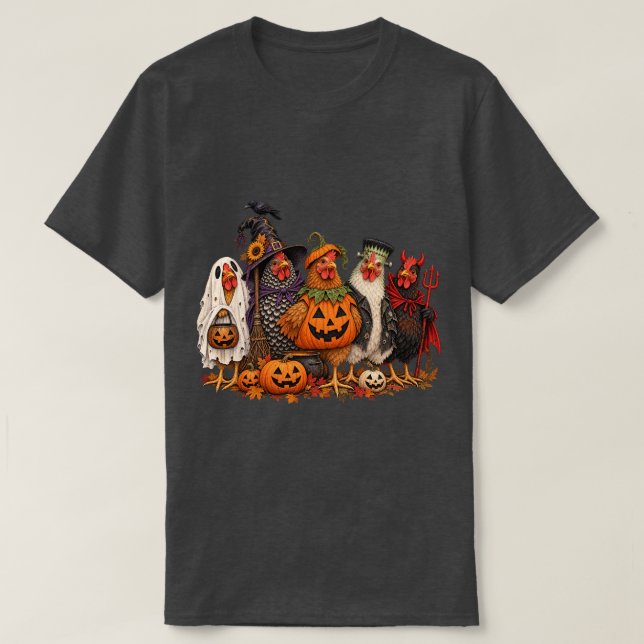 Camiseta Pollos de Halloween (Diseño del anverso)