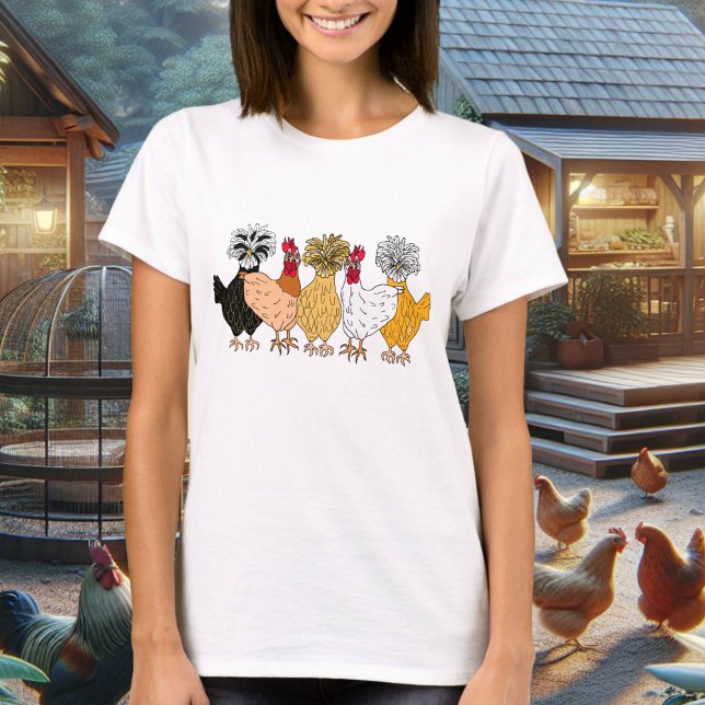 Camiseta Pollos de patio trasero dibujados a mano (Subido por el creador)
