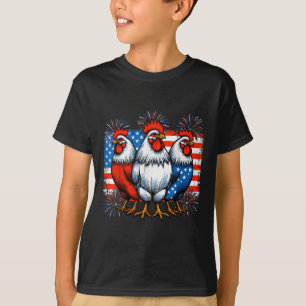 Camiseta Pollos divertidos del 4 de julio amantes bandera d