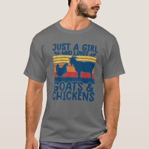 Camiseta Pollos divertidos para los Chicas Chica de cabra p