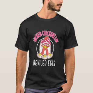 Camiseta Pollos malvados de pollo Lay huevos deslucidos