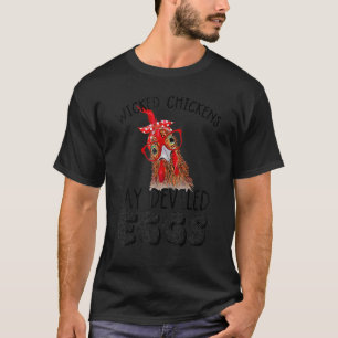 Camiseta Pollos malvados de pollo Lay huevos deslucidos