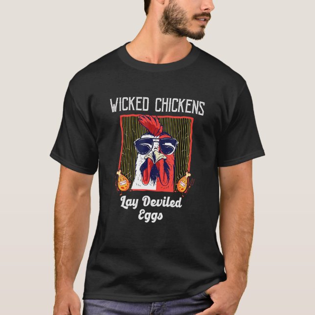 Camiseta Pollos malvados Lay Chick con huevos perdidos (Anverso)