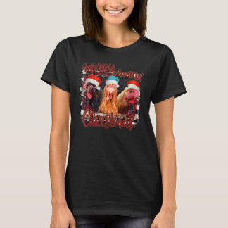 Camiseta Pollos Navidad Alegre Cacareo Navideño Granjero