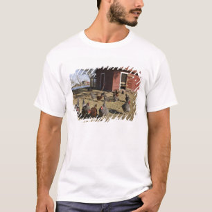 Camiseta Pollos trabajando terrenos cerca de la casa de gal