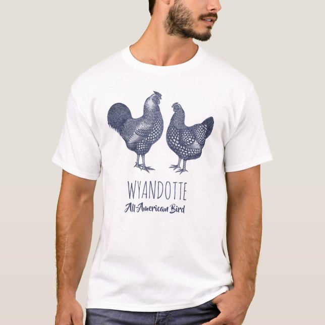 Camiseta Pollos Wyandotte Todos los Aves Americanos (Anverso)