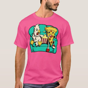 Camiseta Pollos y pizzas comen palomitas