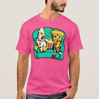 Camiseta Pollos y pizzas comen palomitas