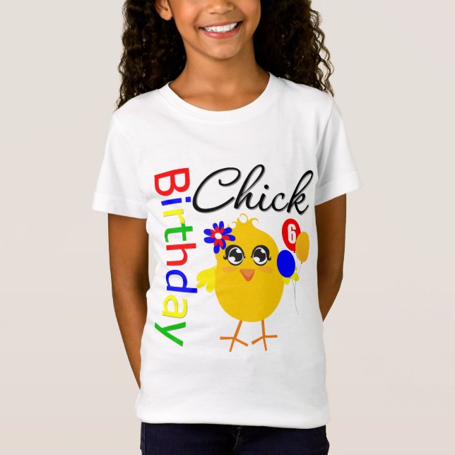 Camiseta Polluelo del cumpleaños 6 años (Anverso)