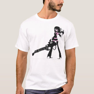 Camiseta polluelo del manga del minigun