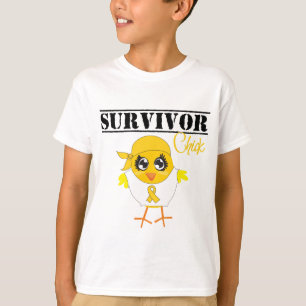 Camiseta Polluelo del superviviente del cáncer de la niñe