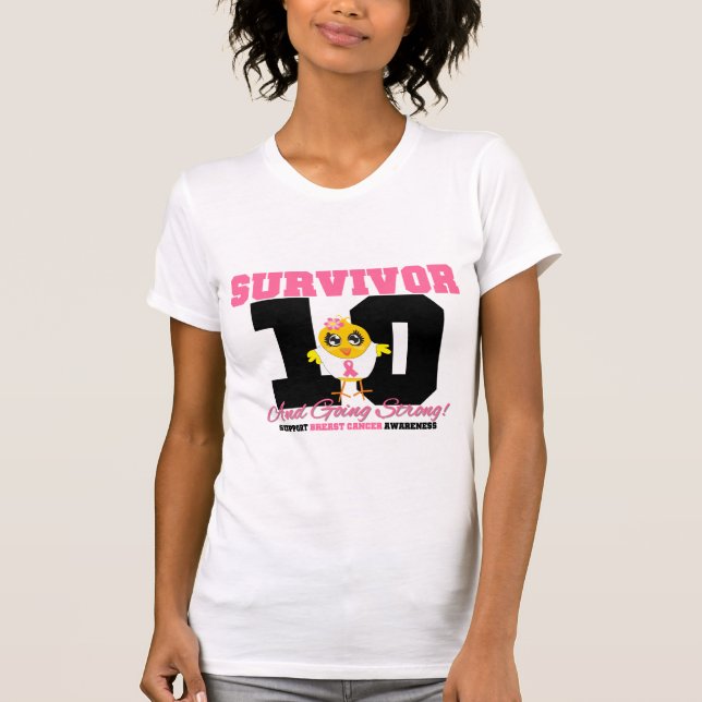 Camiseta Polluelo del superviviente del cáncer de pecho 10 (Anverso)