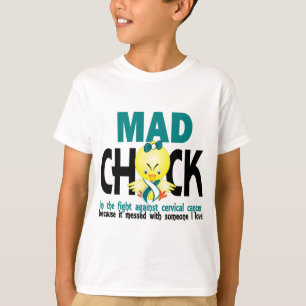 Camiseta Polluelo enojado en el cáncer de cuello del úter