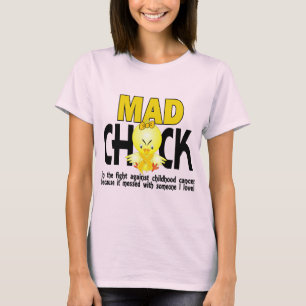 Camiseta Polluelo enojado en el cáncer de la niñez de la