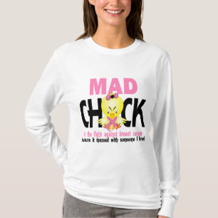 Camiseta Polluelo enojado en el cáncer de pecho de la luch