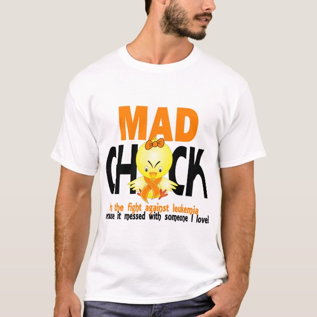 Camiseta Polluelo enojado en la leucemia de la lucha (Anverso)
