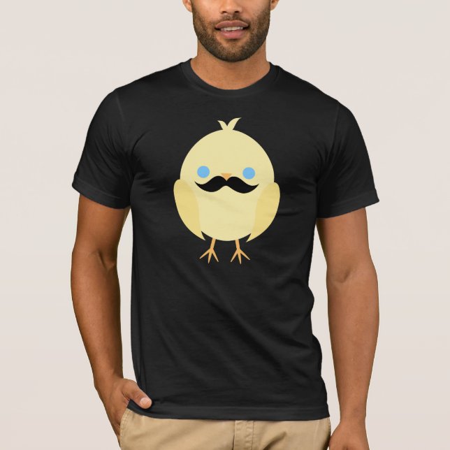 Camiseta Polluelo lindo con el bigote (Anverso)