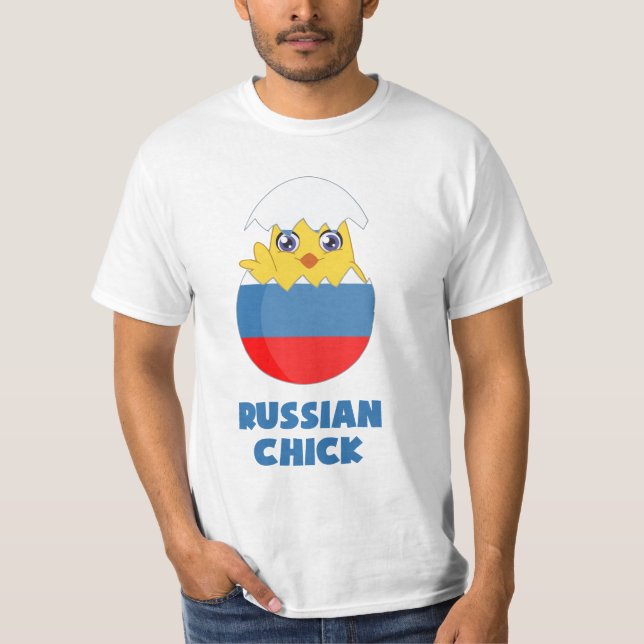 Camiseta Polluelo ruso, chica de Rusia (Anverso)