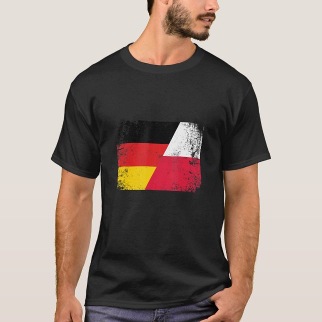 Camiseta Polonia Alemania Bandera polaca mitad polaco (Anverso)