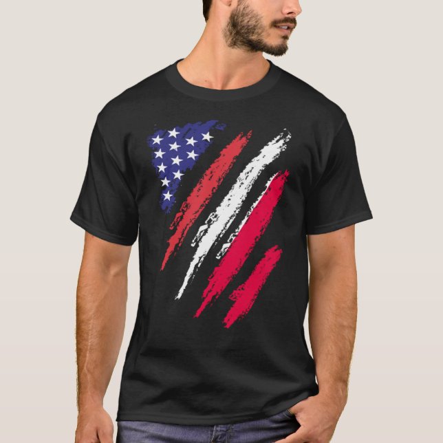 Camiseta Polonia Bandera estadounidense cultivada Patrimoni (Anverso)
