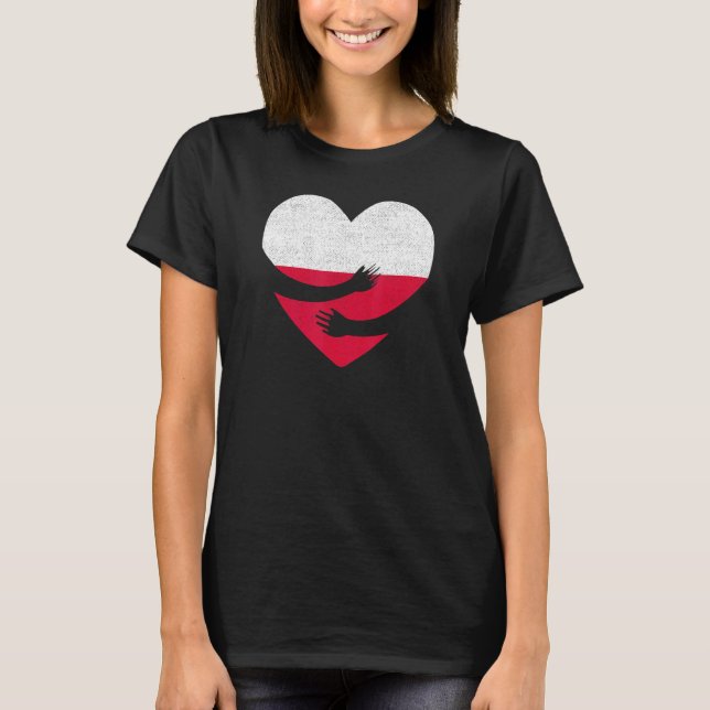 Camiseta Polonia Bandera Orgullo Corazón Orgulloso Polaco A (Anverso)
