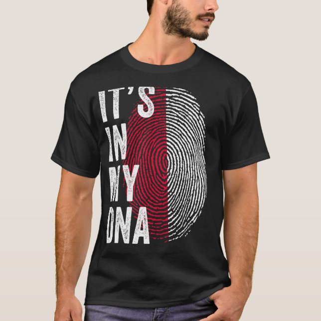 Camiseta Polonia está en mi ADN lindo Pola de huella digita (Anverso)