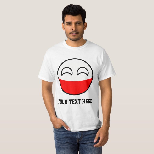 Camiseta Polonia Geeky que tiende divertida Countryball (Anverso completo)