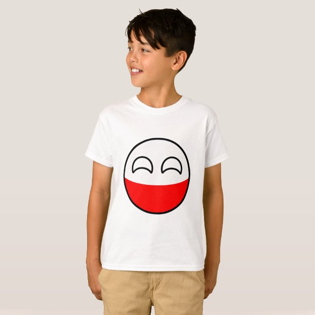 Camiseta Polonia Geeky que tiende divertida Countryball (Anverso completo)