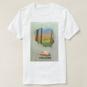 Camiseta Polonia Ilustración de carteles de viaje.