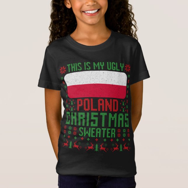 Camiseta Polonia: Navidades feos endulzan bandera polaca pa (Anverso)