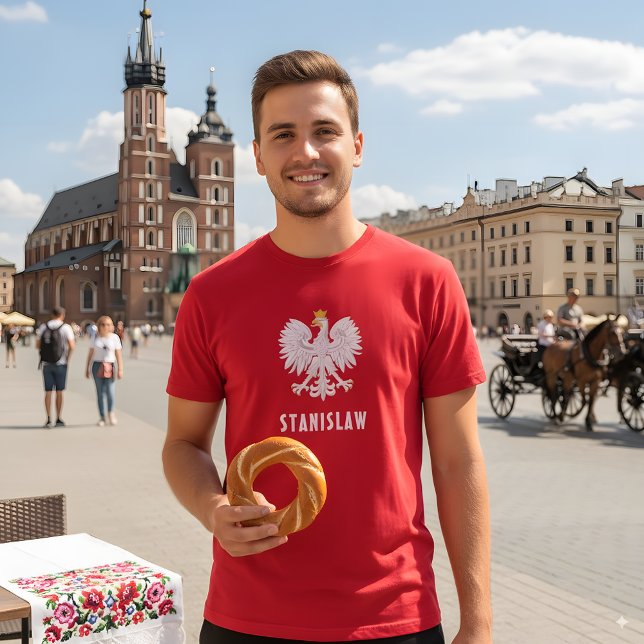 Camiseta Polonia Nombre personalizado Polska Red Eagle Blan (Subido por el creador)