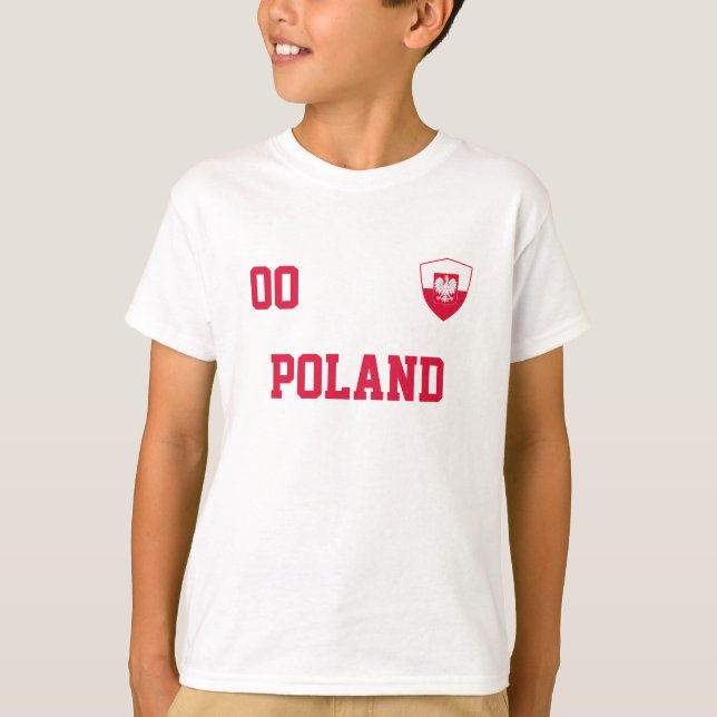 Camiseta Polonia Nombre Personalizado Y Fútbol Número (Anverso)