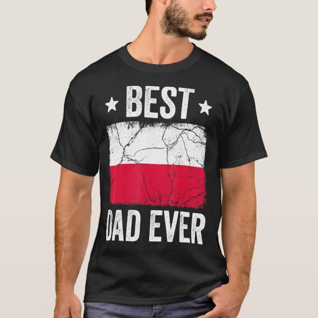 Camiseta Polonia Para Los Hombres Mejor Papá Polaco (Anverso)