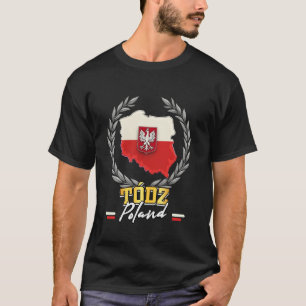 Camiseta Polonia Tódz Souvenir Mapa de bandera polaca