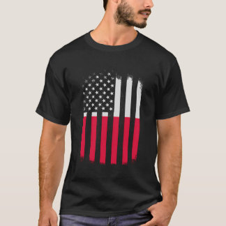 Camiseta Polonia Y Estados Unidos Bandera Bandera Norteamer