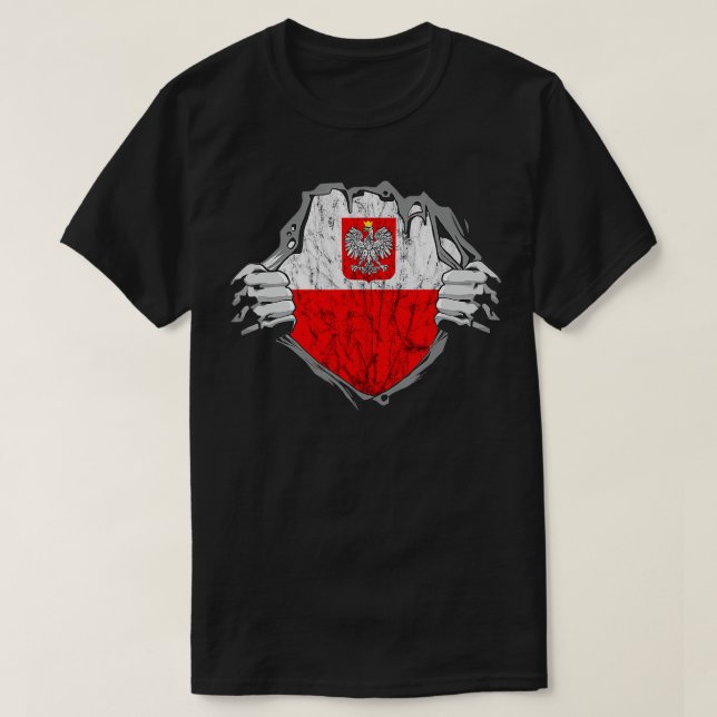 Camiseta Polska Chest Poland Eagle Bandera polaca Rota Pola (Diseño del anverso)