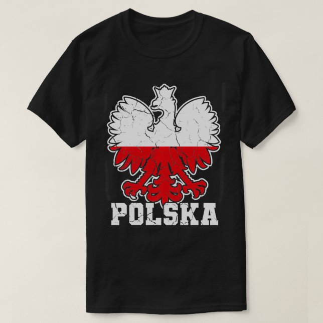 Camiseta Polska Polonia Escudo de armas Bandera de águila P (Diseño del anverso)