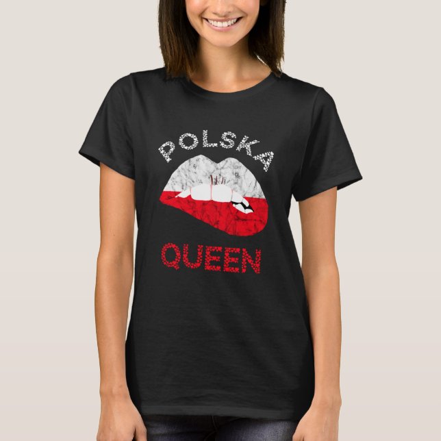Camiseta Polska Queen Lip Bandera Polaca Roots Polonia F (Anverso)