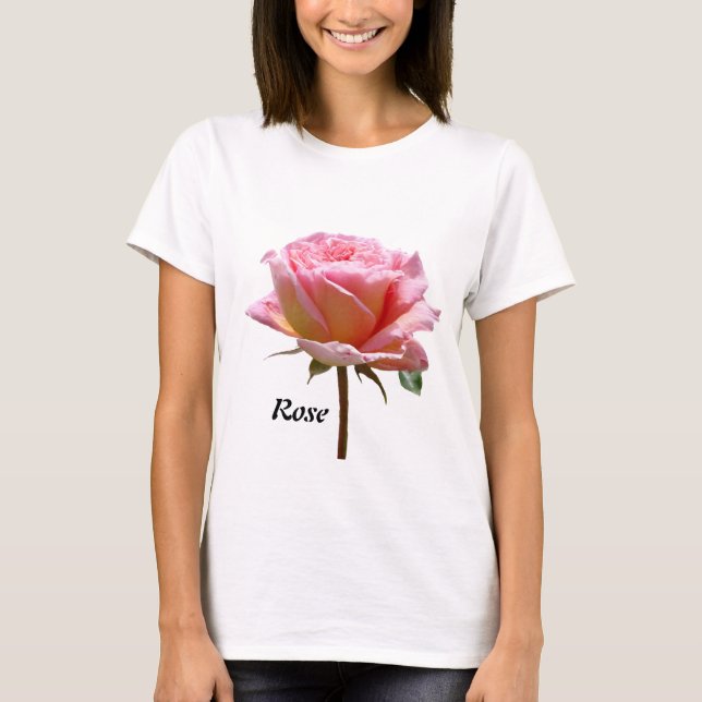 Camiseta Polvo. Texto y - Foto de plantilla rosa rosa rosa  (Anverso)