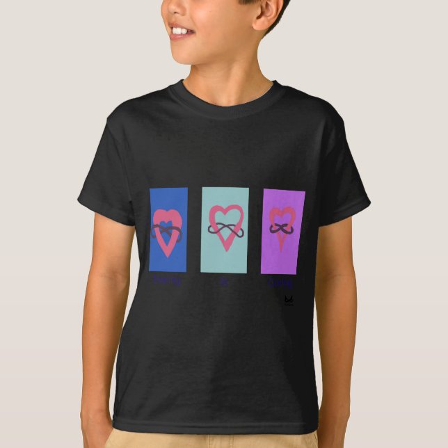 Camiseta Polyamory: La distribución está cuidando logotipos (Anverso)