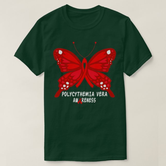 CAMISETA POLYCYTHEMIA VERA AWARENESS BUTTERFLY (Diseño del anverso)
