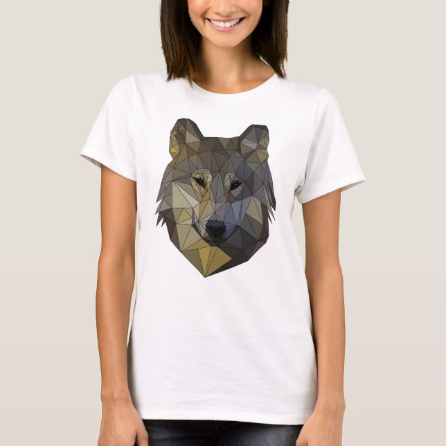 Camiseta Polygon Wolf dreieckige Mosaik Formen Polyart (Anverso)