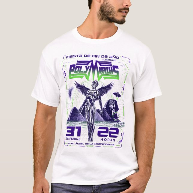 Camiseta Polymarchs Alta Energía Retro de los 80. (Anverso)