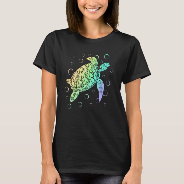 Camiseta Polynesian Sea Turtle Ocean Lover Save the Turtles (Anverso)