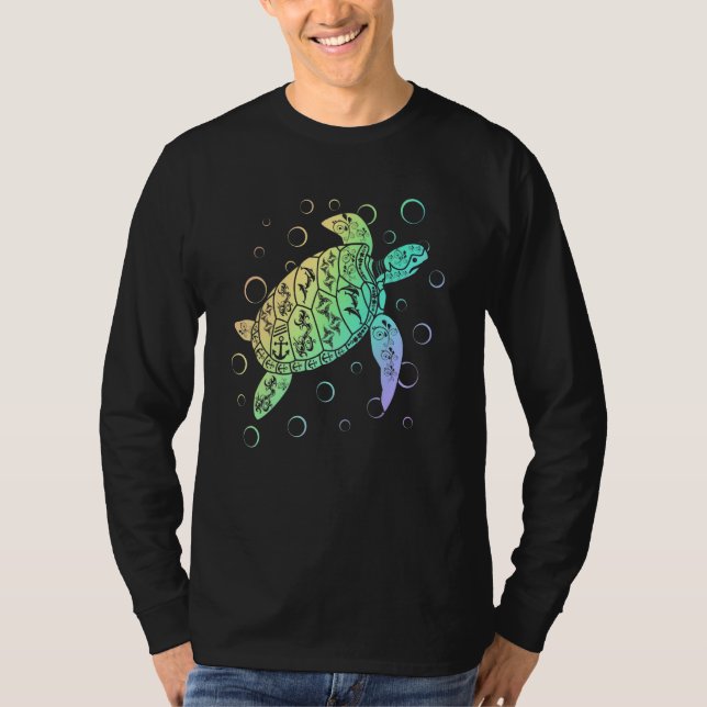 Camiseta Polynesian Sea Turtle Ocean Lover Save the Turtles (Anverso)