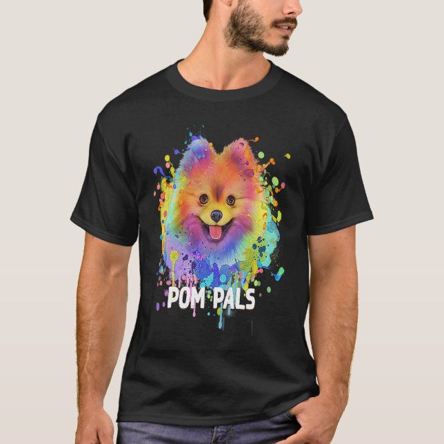 Camiseta Pom Pals  Pomeranian Humor Pom Pom Dog Mom Dog Dad (Anverso)