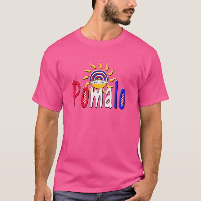 Camiseta Pomalo - Relajación croata con sol y arcoiris (Anverso)