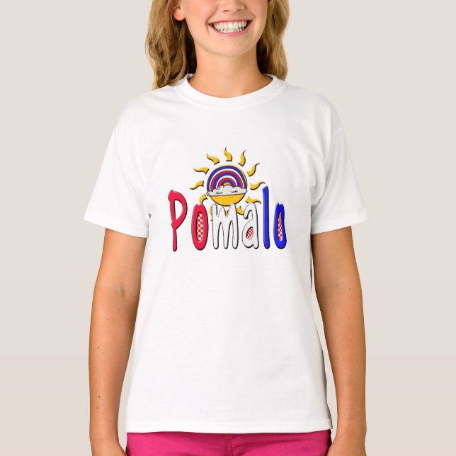 Camiseta Pomalo - Relajación croata con sol y arcoiris (Anverso)