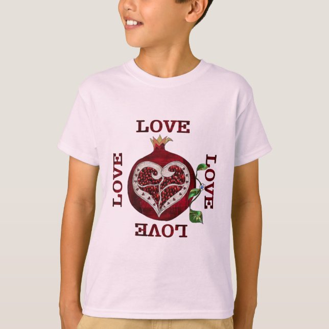 Camiseta Pomegranate Heart LOVE Valentine (Anverso)