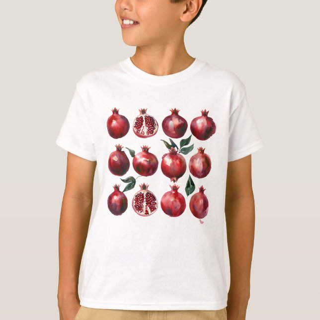 Camiseta Pomegranate Watercolor Art (Anverso)